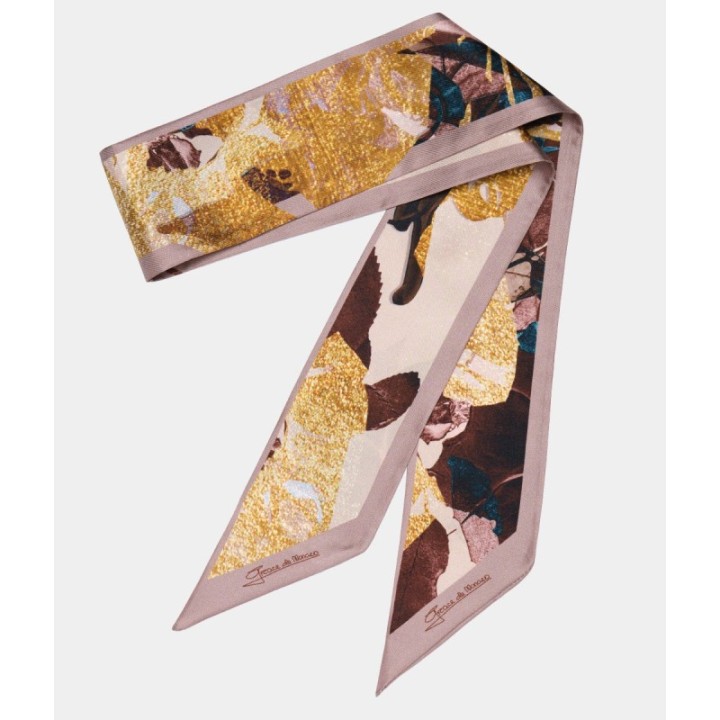 The Promenade Silk Ribbon Scarf - Rose Gold
